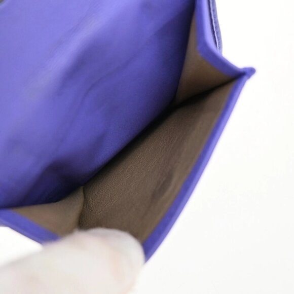 BOTTEGA VENETA Logo Intrecciato Bifold Compact Wallet Leather Purple 62EE110 - Picture 5 of 13